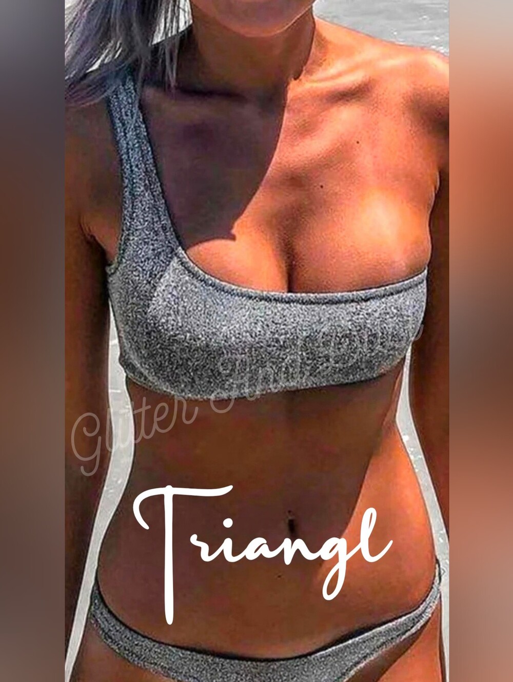 Triangl Melrose Sparkle Silver Bikini Top